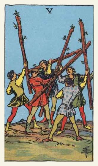 Five of Wands Tarot card