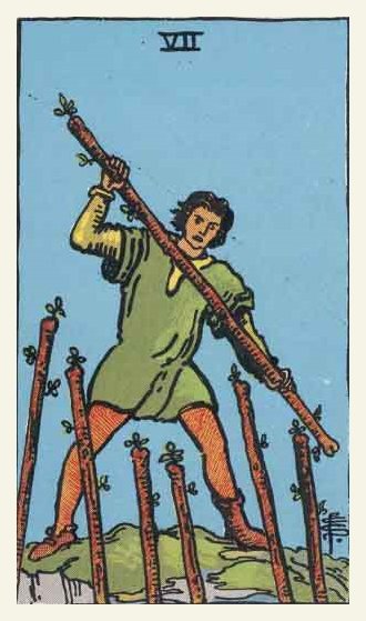 Seven of Wands Tarot card