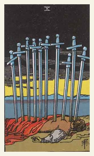Ten of Swords Tarot card
