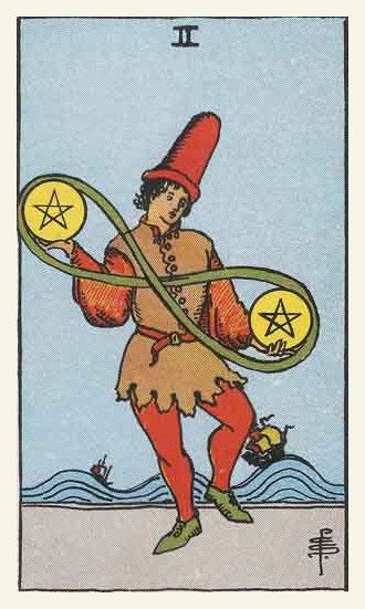 Two of Pentacles Tarot card