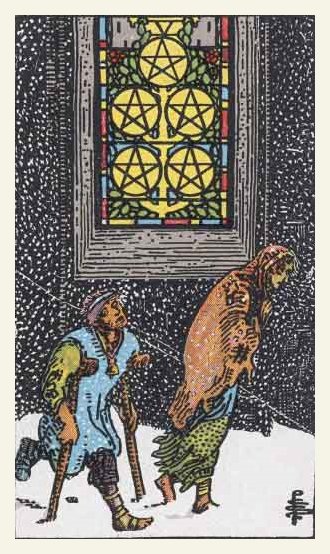 Five of Pentacles Tarot card