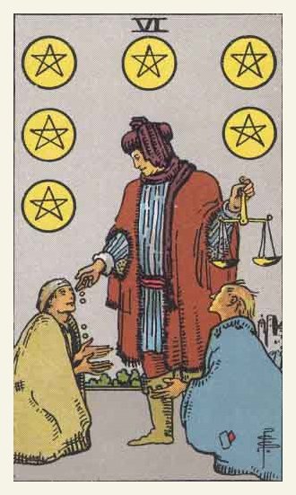 Six of Pentacles Tarot card